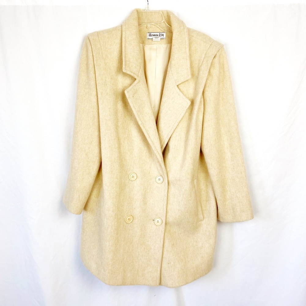 Vintage Herman Kay cream wool peacoat 16W